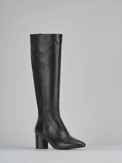 Stivali tacco 5cm pelle nero