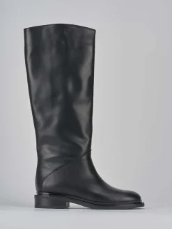 Stivali tacco 2cm pelle nero