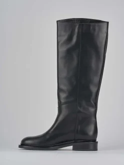 Stivali tacco 2cm pelle nero