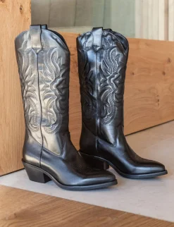 Stivali tacco 4cm pelle nero