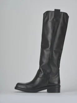 Stivali tacco 4cm pelle nero