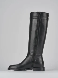 Stivali tacco 2cm pelle nero