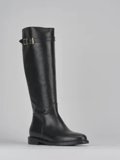 Stivali tacco 2cm pelle nero