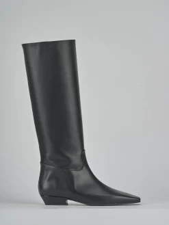 Stivali tacco 3cm pelle nero