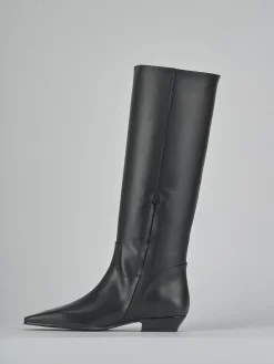 Stivali tacco 3cm pelle nero