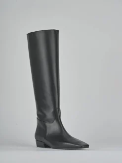 Stivali tacco 3cm pelle nero