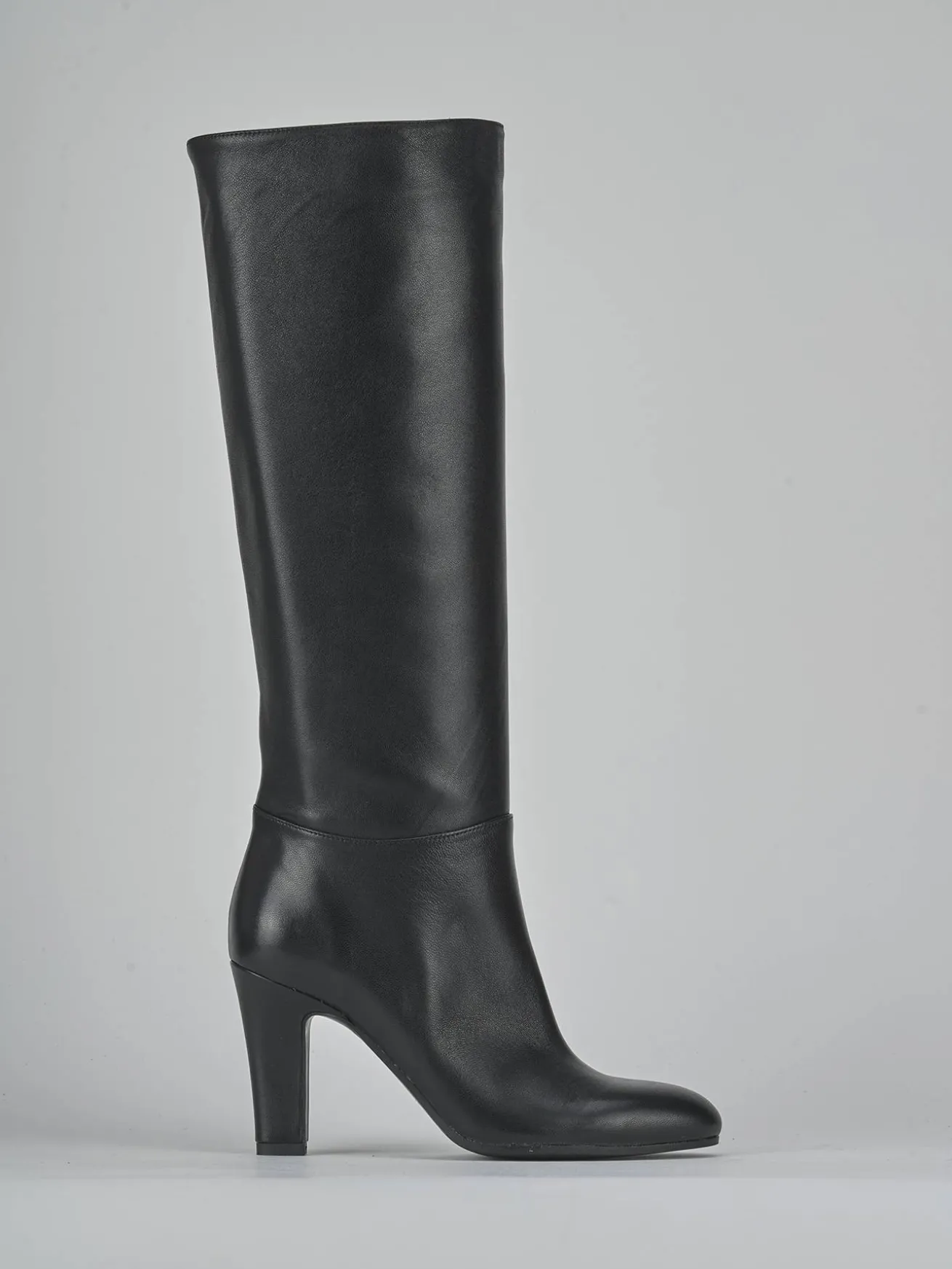 Stivali tacco 9cm pelle nero