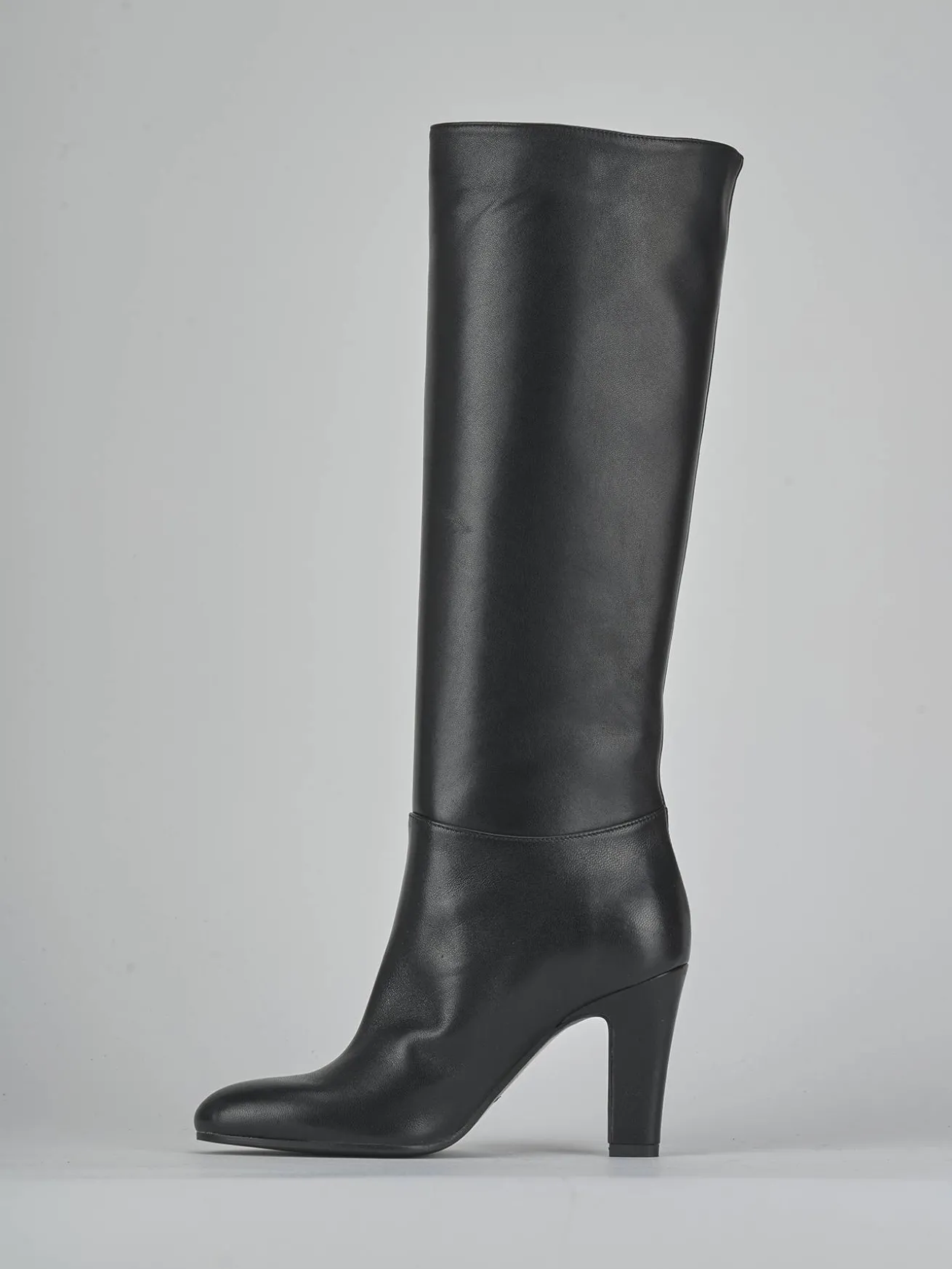 Stivali tacco 9cm pelle nero