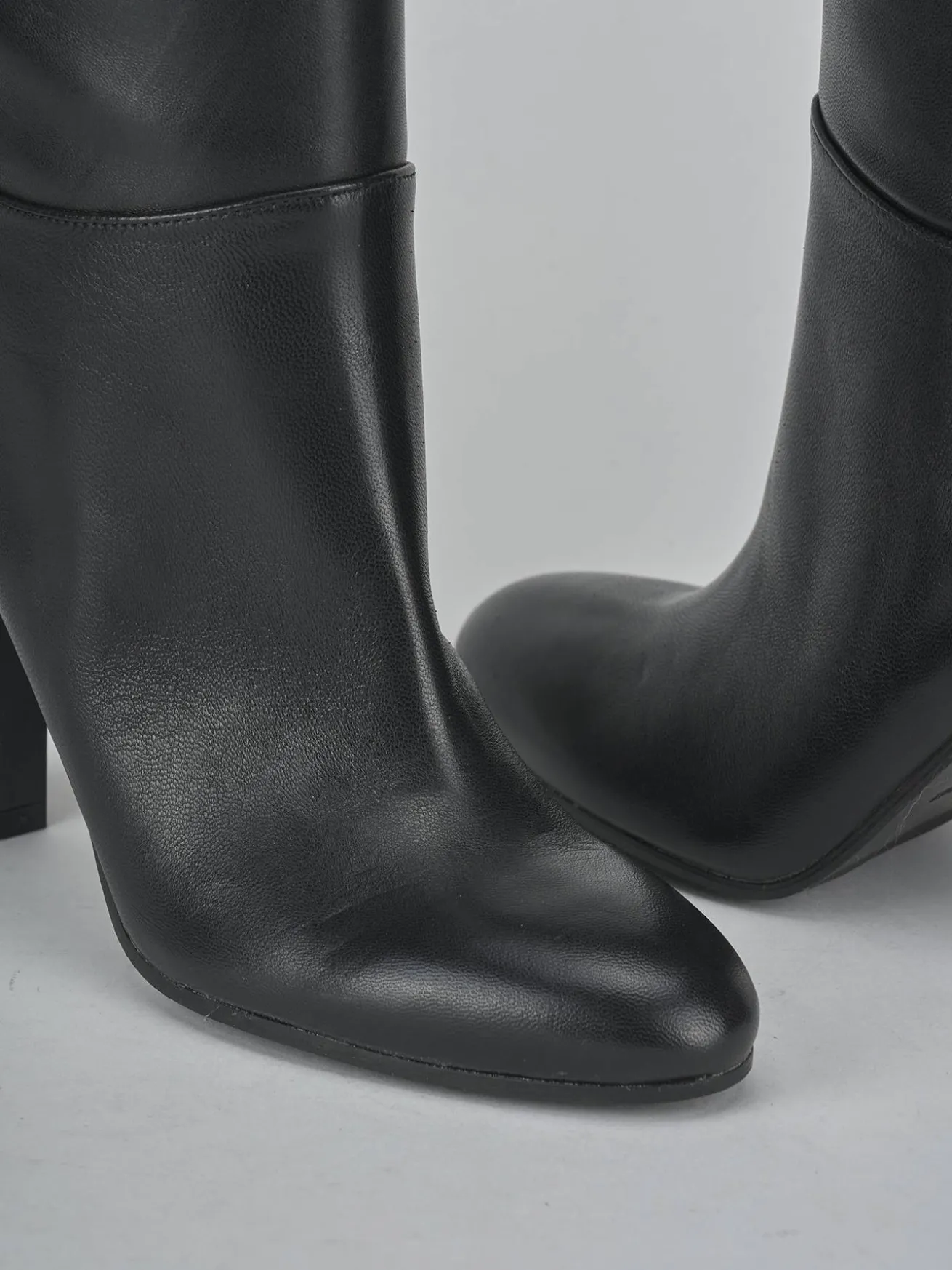 Stivali tacco 9cm pelle nero