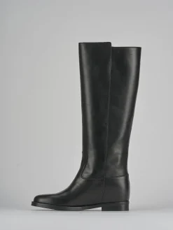 Stivali tacco 2cm pelle nero