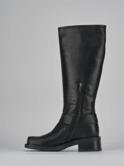 Stivali tacco 3cm pelle nero