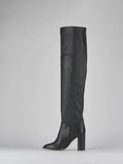 Stivali tacco 8cm pelle nero