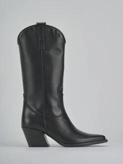 Stivali tacco 6cm pelle nero