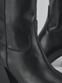 Stivali tacco 6cm pelle nero