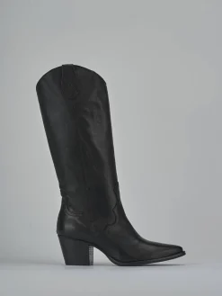 Stivali tacco 6cm pelle nero