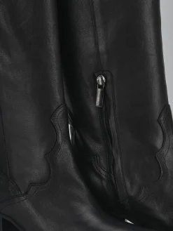 Stivali tacco 6cm pelle nero