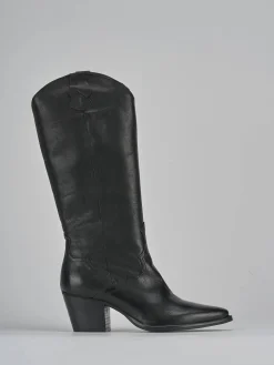 Stivali tacco 7cm pelle nero