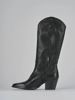 Stivali tacco 7cm pelle nero