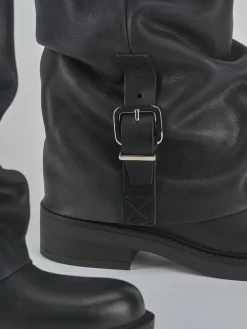 Stivali tacco 3cm pelle nero