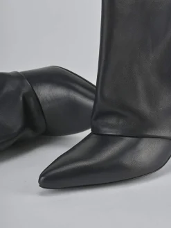 Stivali tacco 5cm pelle nero