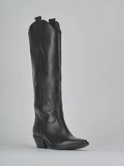 Stivali tacco 4cm pelle nero