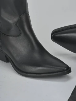 Stivali tacco 4cm pelle nero