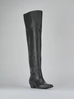 Stivali tacco 4cm pelle nero