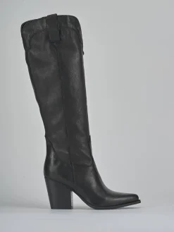 Stivali tacco 7cm pelle nero