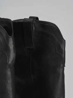 Stivali tacco 7cm pelle nero