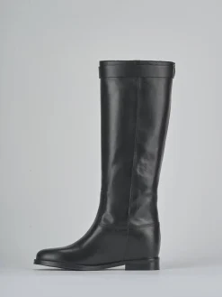 Stivali tacco 2cm pelle nero