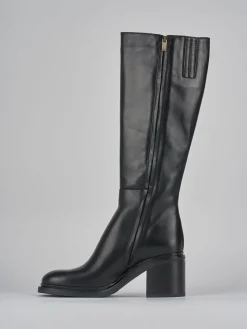 Stivali tacco 5cm pelle nero