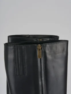 Stivali tacco 5cm pelle nero