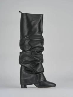 Stivali tacco 7cm pelle nero