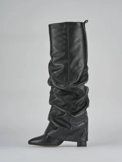 Stivali tacco 7cm pelle nero