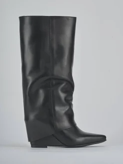 Stivali tacco 4cm pelle nero