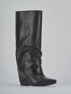 Stivali tacco 4cm pelle nero