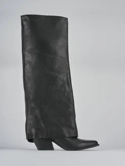 Stivali tacco 6cm pelle nero