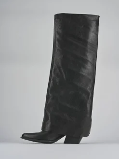 Stivali tacco 6cm pelle nero