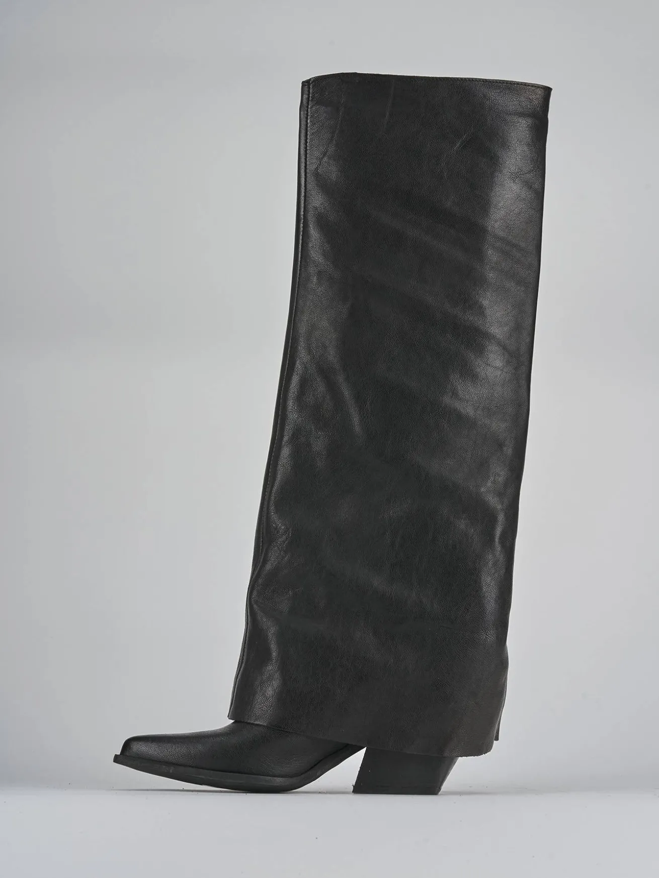 Stivali tacco 6cm pelle nero