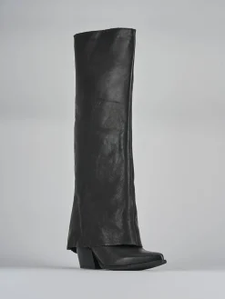 Stivali tacco 6cm pelle nero