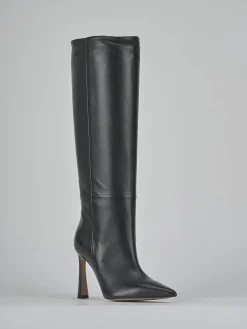 Stivali tacco 9cm pelle nero