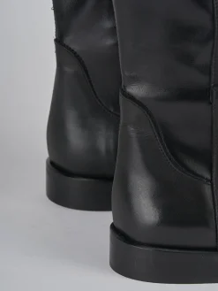 Stivali tacco 2cm pelle nero