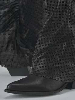 Stivali tacco 7cm pelle nero