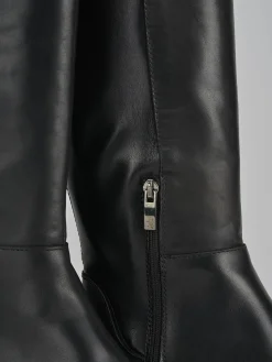 Stivali tacco 2cm pelle nero