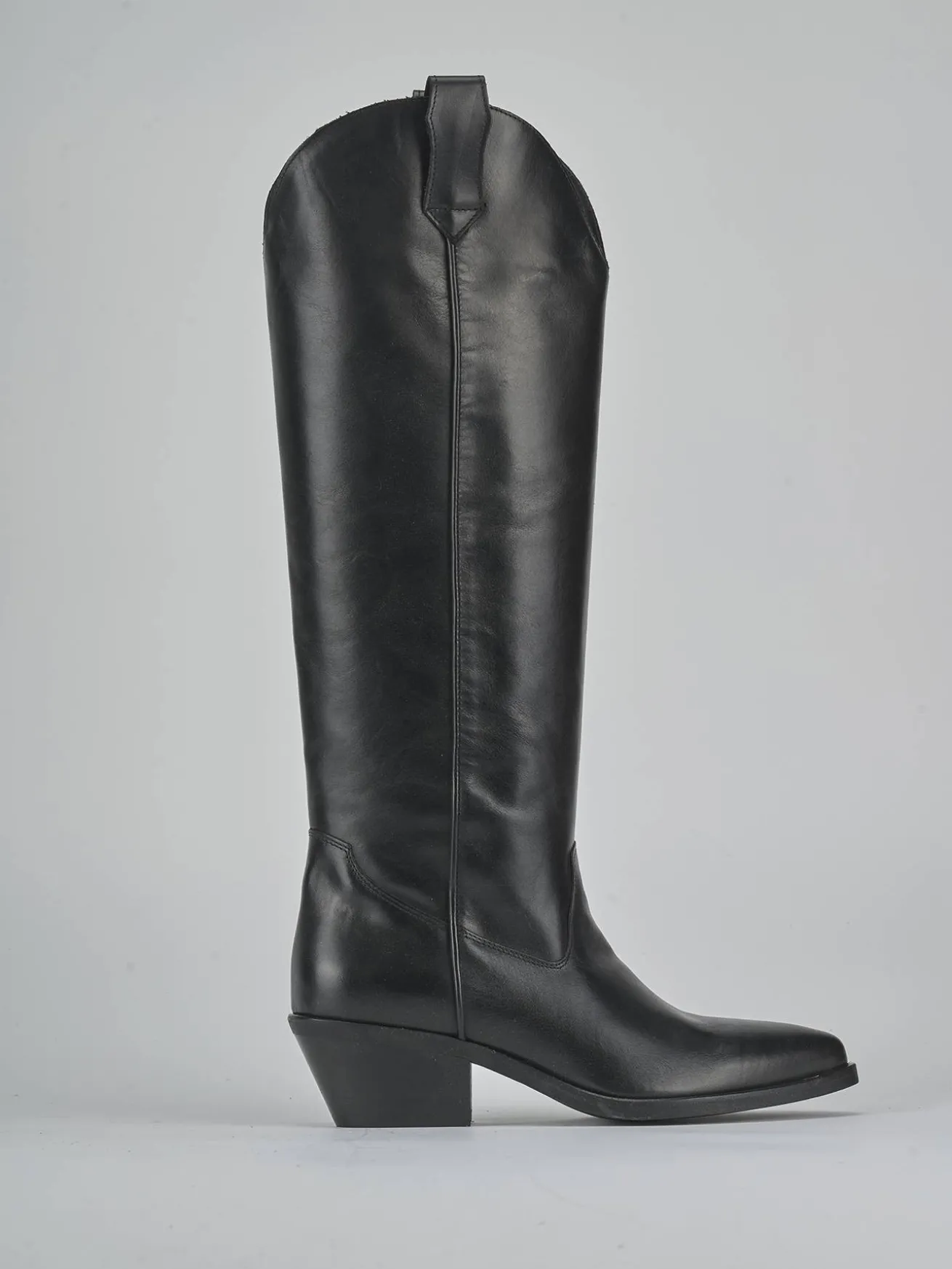 Stivali tacco 4cm pelle nero