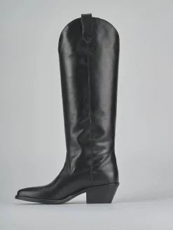 Stivali tacco 4cm pelle nero