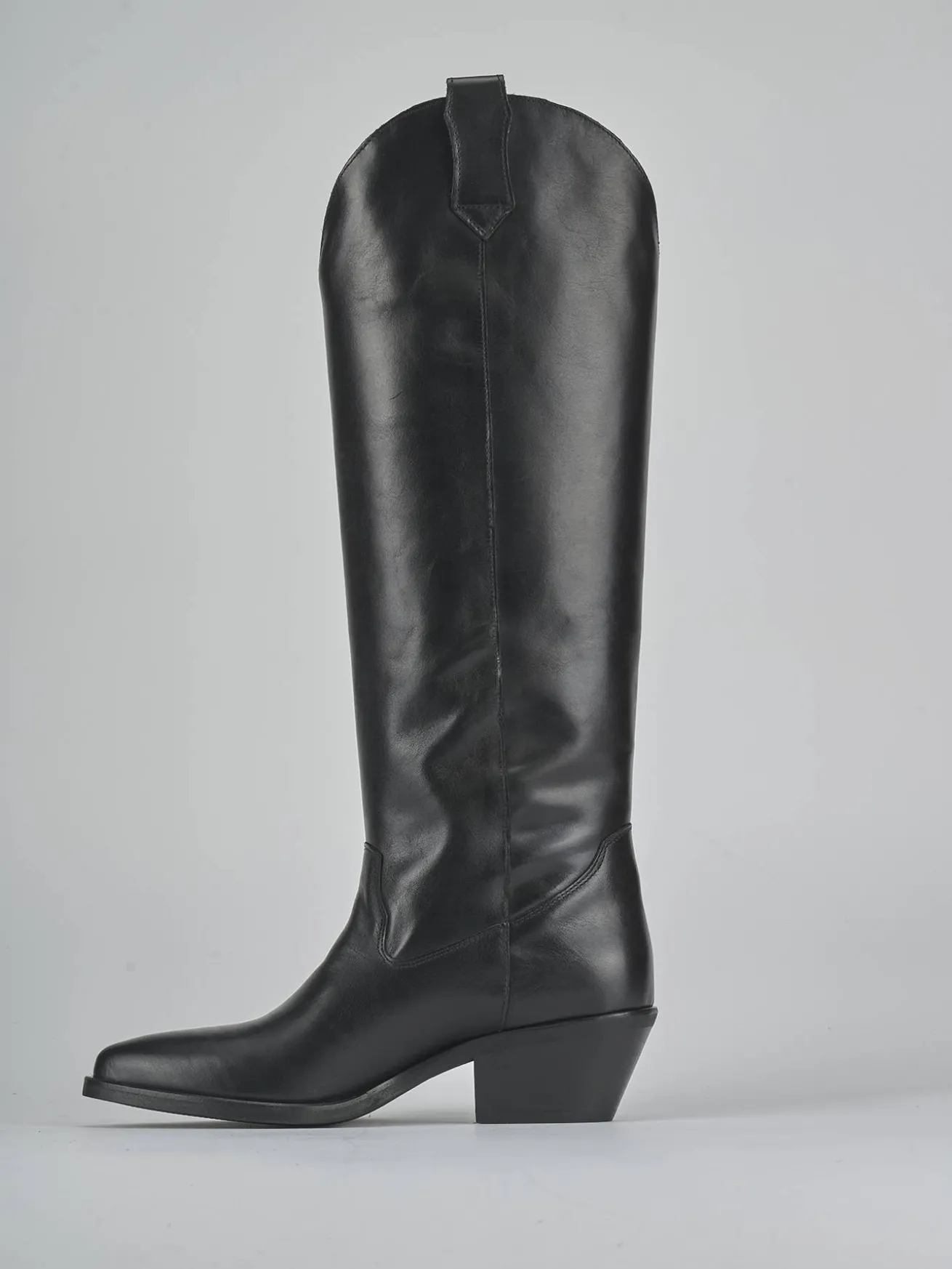 Stivali tacco 4cm pelle nero