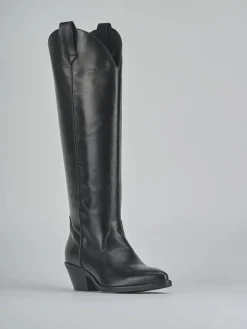 Stivali tacco 4cm pelle nero