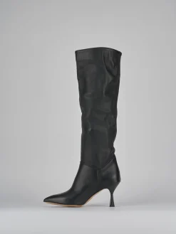 Stivali tacco 7cm pelle nero