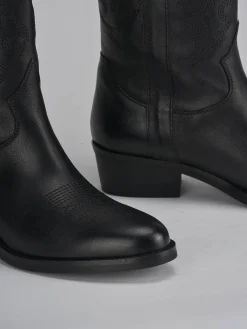 Stivali tacco 4cm pelle nero